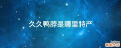 久久鸭脖是哪里特产