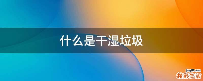 什么是干湿垃圾