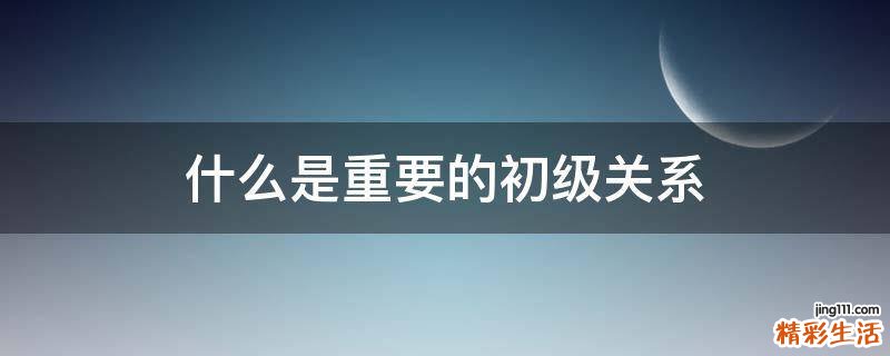 什么是重要的初级关系