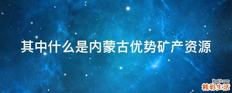 其中什么是内蒙古优势矿产资源