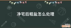 净宅后粗盐怎么处理