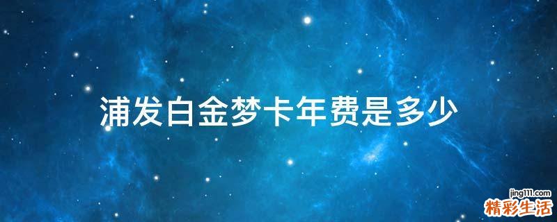 浦发白金梦卡年费是多少