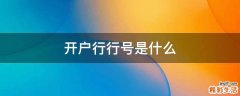 开户行行号是什么