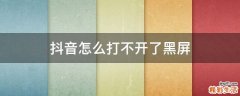 抖音怎么打不开了黑屏