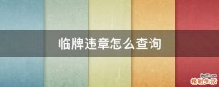 临牌违章怎么查询