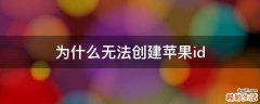 为什么无法创建苹果id