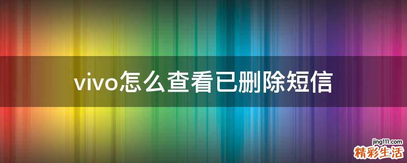 vivo怎么查看已删除短信