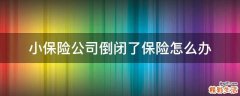 小保险公司倒闭了保险怎么办