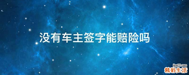 没有车主签字能赔险吗