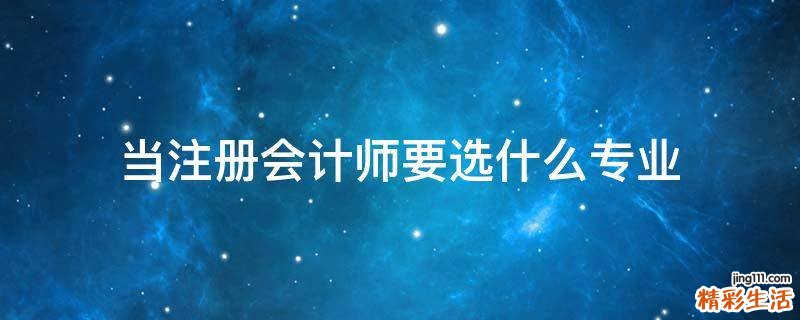 当注册会计师要选什么专业