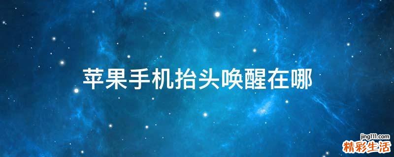 苹果手机抬头唤醒在哪