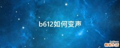 b612如何变声