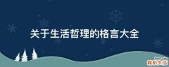 关于生活哲理的格言大全