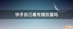 快手自己看有播放量吗