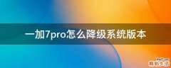 一加7pro怎么降级系统版本