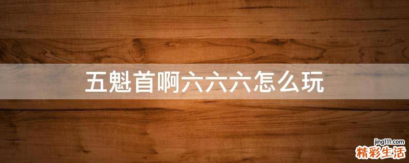 五魁首啊六六六怎么玩