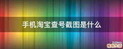 手机淘宝查号截图是什么