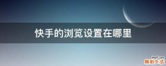 快手的浏览设置在哪里