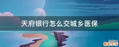 天府银行怎么交城乡医保