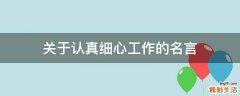 关于认真细心工作的名言