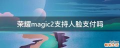 荣耀magic2支持人脸支付吗