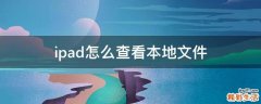 ipad怎么查看本地文件
