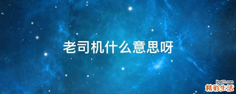 老司机什么意思呀