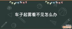 车子起雾看不见怎么办