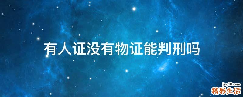 有人证没有物证能判刑吗