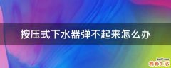 按压式下水器弹不起来怎么办