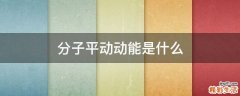 分子平动动能是什么