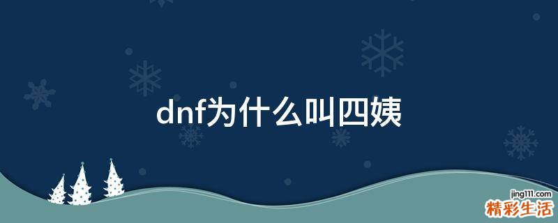 dnf为什么叫四姨
