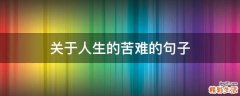 关于人生的苦难的句子