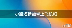 小瓶酒精能带上飞机吗