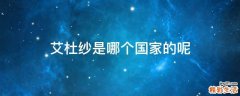 艾杜纱是哪个国家的呢