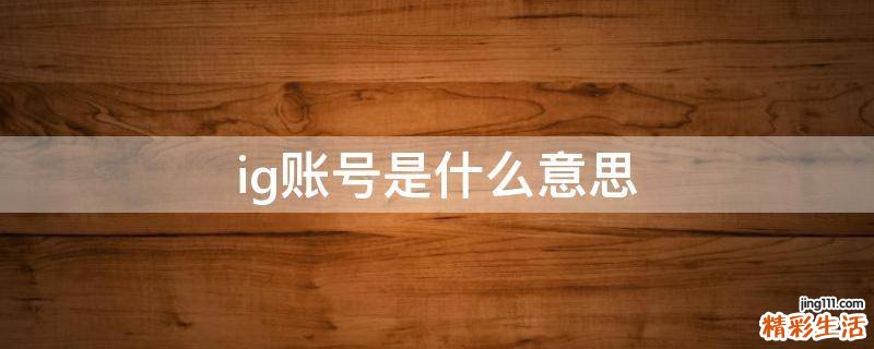 ig账号是什么意思