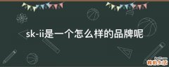 sk-ii是一个怎么样的品牌呢