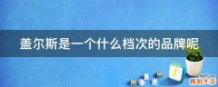 盖尔斯是一个什么档次的品牌呢
