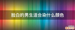 脸白的男生适合染什么颜色
