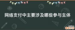 网络支付中主要涉及哪些参与主体