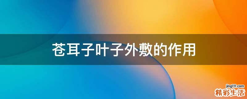苍耳子叶子外敷的作用
