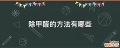 除甲醛的方法有哪些