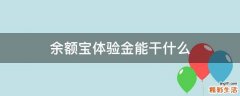 余额宝体验金能干什么