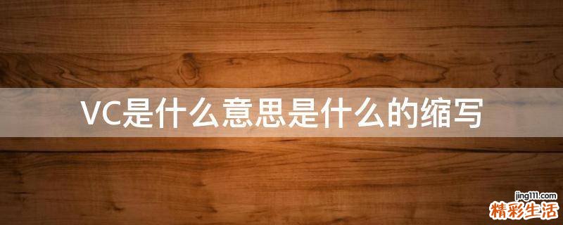 VC是什么意思是什么的缩写