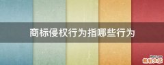 商标侵权行为指哪些行为