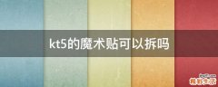kt5的魔术贴可以拆吗