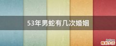 53年男蛇有几次婚姻