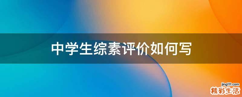 中学生综素评价如何写