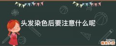 头发染色后要注意什么呢