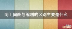 同工同酬与编制的区别主要是什么